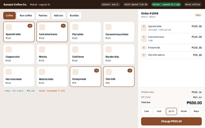 Masinop POS · Register